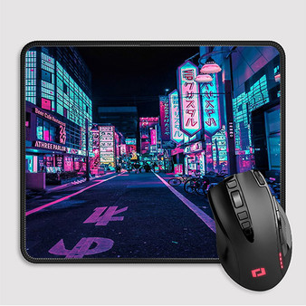 Pastele Tokyo A Neon Wonderland Custom Mouse Pad Awesome Personalized Printed Computer Mouse Pad Desk Mat PC Computer Laptop Game keyboard Pad Premium Non Slip Rectangle Gaming Mouse Pad