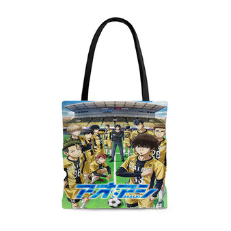 Pastele Ao Ashi Anime Custom Personalized Tote Bag Awesome Unisex Polyester Cotton Bags AOP All Over Print Tote Bag School Work Travel Bags Fashionable Totebag