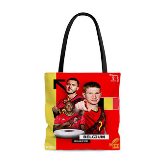 Pastele Belgium World Cup 2022 Custom Personalized Tote Bag Awesome Unisex Polyester Cotton Bags AOP All Over Print Tote Bag School Work Travel Bags Fashionable Totebag