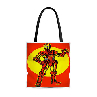 Pastele C3 PO Star Wars Iron Man Custom Personalized Tote Bag Awesome Unisex Polyester Cotton Bags AOP All Over Print Tote Bag School Work Travel Bags Fashionable Totebag