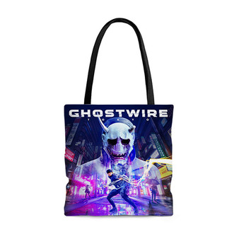 Pastele Ghostwire Tokyo Custom Personalized Tote Bag Awesome Unisex Polyester Cotton Bags AOP All Over Print Tote Bag School Work Travel Bags Fashionable Totebag