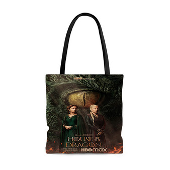 Pastele House of the Dragon Custom Personalized Tote Bag Awesome Unisex Polyester Cotton Bags AOP All Over Print Tote Bag School Work Travel Bags Fashionable Totebag