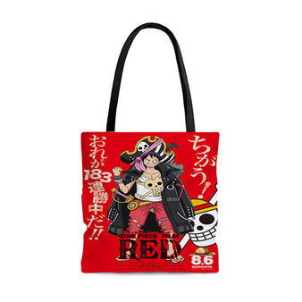 Pastele Luffy One Piece Film Red Custom Personalized Tote Bag Awesome Unisex Polyester Cotton Bags AOP All Over Print Tote Bag School Work Travel Bags Fashionable Totebag