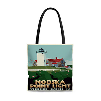 Pastele Nobska Point Light Custom Personalized Tote Bag Awesome Unisex Polyester Cotton Bags AOP All Over Print Tote Bag School Work Travel Bags Fashionable Totebag