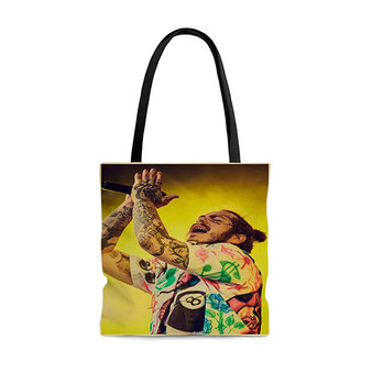 Pastele Post Malone Concert Custom Personalized Tote Bag Awesome Unisex Polyester Cotton Bags AOP All Over Print Tote Bag School Work Travel Bags Fashionable Totebag