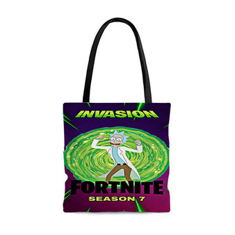 Pastele Rick and Morty Fortnite Custom Personalized Tote Bag Awesome Unisex Polyester Cotton Bags AOP All Over Print Tote Bag School Work Travel Bags Fashionable Totebag