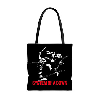 Pastele System of a Down Black Custom Personalized Tote Bag Awesome Unisex Polyester Cotton Bags AOP All Over Print Tote Bag School Work Travel Bags Fashionable Totebag