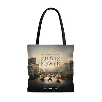 Pastele The Lord of the Rings The Rings of Power Custom Personalized Tote Bag Awesome Unisex Polyester Cotton Bags AOP All Over Print Tote Bag School Work Travel Bags Fashionable Totebag