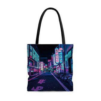 Pastele Tokyo A Neon Wonderland Custom Personalized Tote Bag Awesome Unisex Polyester Cotton Bags AOP All Over Print Tote Bag School Work Travel Bags Fashionable Totebag
