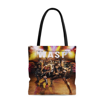 Pastele WASP Band Custom Personalized Tote Bag Awesome Unisex Polyester Cotton Bags AOP All Over Print Tote Bag School Work Travel Bags Fashionable Totebag