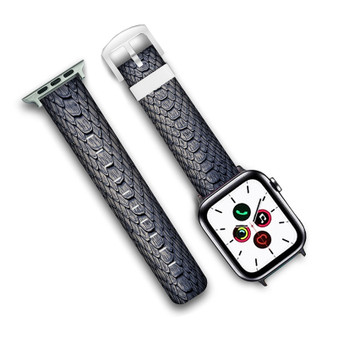 Pastele Snake Skin Custom Apple Watch Band Awesome Personalized Genuine Leather Strap Wrist Watch Band Replacement with Adapter Metal Clasp 38mm 40mm 42mm 44mm Watch Band Accessories