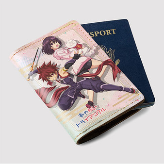 Pastele Ayakashi Triangle Custom Passport Wallet Case With Credit Card Holder Awesome Personalized PU Leather Travel Trip Vacation Baggage Cover