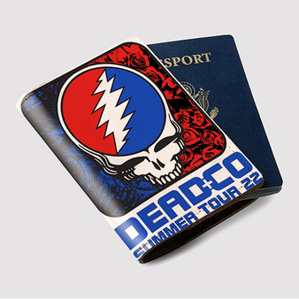 Pastele Dead and Company Summer Tour 2022 Custom Passport Wallet Case With Credit Card Holder Awesome Personalized PU Leather Travel Trip Vacation Baggage Cover