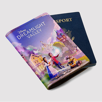 Pastele Disney Dreamlight Valley jpeg Custom Passport Wallet Case With Credit Card Holder Awesome Personalized PU Leather Travel Trip Vacation Baggage Cover