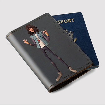 Pastele Eddie Munson Animation Stranger Things Custom Passport Wallet Case With Credit Card Holder Awesome Personalized PU Leather Travel Trip Vacation Baggage Cover