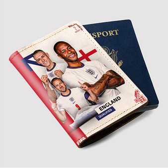 Pastele England World Cup 2022 Custom Passport Wallet Case With Credit Card Holder Awesome Personalized PU Leather Travel Trip Vacation Baggage Cover