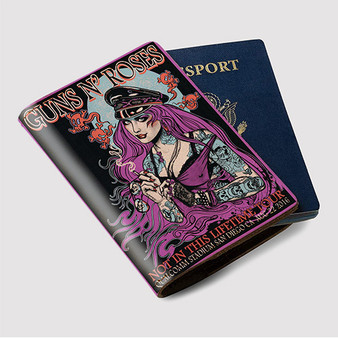 Pastele Guns N Roses San Diego US Custom Passport Wallet Case With Credit Card Holder Awesome Personalized PU Leather Travel Trip Vacation Baggage Cover