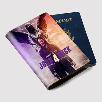 Pastele John Wick 4 Custom Passport Wallet Case With Credit Card Holder Awesome Personalized PU Leather Travel Trip Vacation Baggage Cover