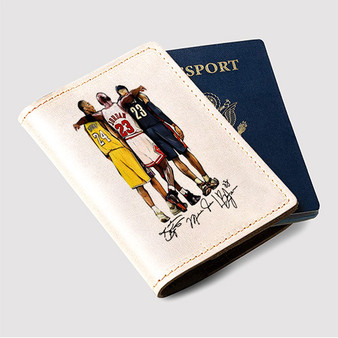 Pastele Kobe Bryant Michael Jordan Lebron James Custom Passport Wallet Case With Credit Card Holder Awesome Personalized PU Leather Travel Trip Vacation Baggage Cover