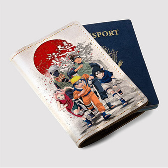 Pastele Naruto Anime Custom Passport Wallet Case With Credit Card Holder Awesome Personalized PU Leather Travel Trip Vacation Baggage Cover