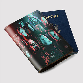 Pastele Slipknot We Are Not Your Kind Custom Passport Wallet Case With Credit Card Holder Awesome Personalized PU Leather Travel Trip Vacation Baggage Cover