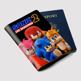 Pastele Sonic the Hedgehog 2 Custom Passport Wallet Case With Credit Card Holder Awesome Personalized PU Leather Travel Trip Vacation Baggage Cover