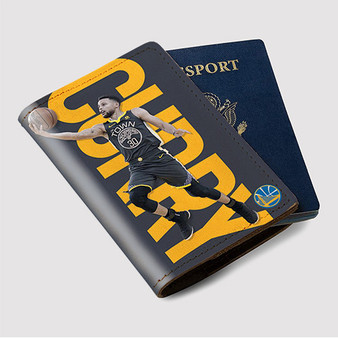 Pastele Stephen Curry Golden State Warriors Custom Passport Wallet Case With Credit Card Holder Awesome Personalized PU Leather Travel Trip Vacation Baggage Cover