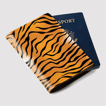 Pastele Tiger Skin Custom Passport Wallet Case With Credit Card Holder Awesome Personalized PU Leather Travel Trip Vacation Baggage Cover