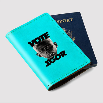 Pastele Vote Igor Tyler the Creator Custom Passport Wallet Case With Credit Card Holder Awesome Personalized PU Leather Travel Trip Vacation Baggage Cover