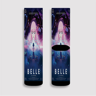 Pastele Belle Movie Custom Socks Sublimation Awesome Printed Sports Elite Socks Polyester Cushioned Bottoms Gym Gymnastic Running Yoga School Skatebording Basketball Spandex