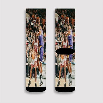 Pastele Kobe Bryant and Michael Jordan Custom Socks Sublimation Awesome Printed Sports Elite Socks Polyester Cushioned Bottoms Gym Gymnastic Running Yoga School Skatebording Basketball Spandex