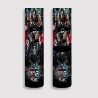 Pastele WWE Survivor Series War Games Custom Socks Sublimation Awesome Printed Sports Elite Socks Polyester Cushioned Bottoms Gym Gymnastic Running Yoga School Skatebording Basketball Spandex