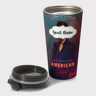 Pastele American Gigolo TV Series Custom Travel Mug Awesome Personalized Name Stainless Steel Drink Bottle Hot Cold Leak-proof 15oz Coffee Tea Wine Trip Vacation Traveling Mug