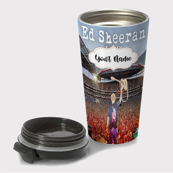 Pastele Ed Sheeran 2023 Tour Custom Travel Mug Awesome Personalized Name Stainless Steel Drink Bottle Hot Cold Leak-proof 15oz Coffee Tea Wine Trip Vacation Traveling Mug