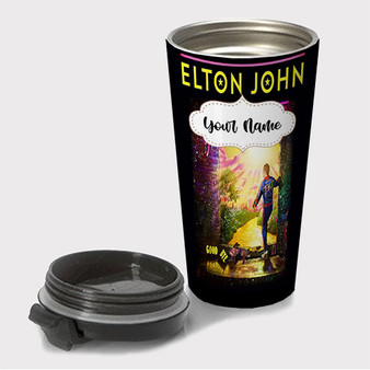 Pastele Elton John Farewell 2023 Tour jpeg Custom Travel Mug Awesome Personalized Name Stainless Steel Drink Bottle Hot Cold Leak-proof 15oz Coffee Tea Wine Trip Vacation Traveling Mug