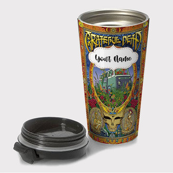 Pastele Grateful Dead Custom Travel Mug Awesome Personalized Name Stainless Steel Drink Bottle Hot Cold Leak-proof 15oz Coffee Tea Wine Trip Vacation Traveling Mug