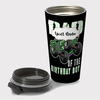 Pastele Grave Digger Monster Jam Custom Travel Mug Awesome Personalized Name Stainless Steel Drink Bottle Hot Cold Leak-proof 15oz Coffee Tea Wine Trip Vacation Traveling Mug