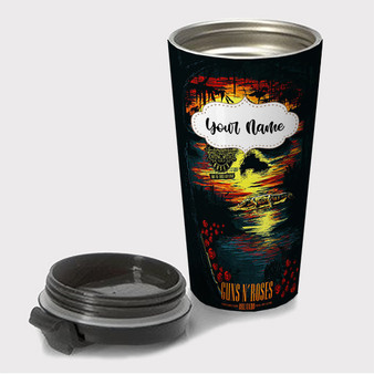 Pastele Guns N Roses Orlando US Custom Travel Mug Awesome Personalized Name Stainless Steel Drink Bottle Hot Cold Leak-proof 15oz Coffee Tea Wine Trip Vacation Traveling Mug