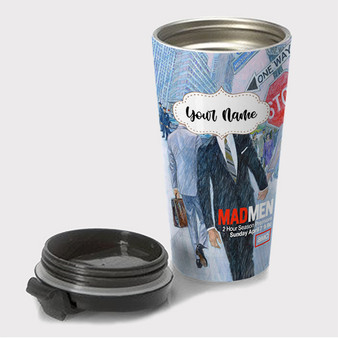 Pastele Mad Men Vintage Custom Travel Mug Awesome Personalized Name Stainless Steel Drink Bottle Hot Cold Leak-proof 15oz Coffee Tea Wine Trip Vacation Traveling Mug