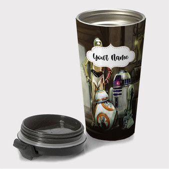 Pastele R2 D2 BB8 C3 PO Star Wars Custom Travel Mug Awesome Personalized Name Stainless Steel Drink Bottle Hot Cold Leak-proof 15oz Coffee Tea Wine Trip Vacation Traveling Mug