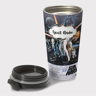Pastele Star Wars Poster Signed By Cast Custom Travel Mug Awesome Personalized Name Stainless Steel Drink Bottle Hot Cold Leak-proof 15oz Coffee Tea Wine Trip Vacation Traveling Mug