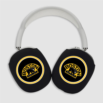 Pastele Boston Bruins NHL Custom AirPods Max Case Cover Personalized Hard Smart Protective Cover Shock-proof Dust-proof Slim Accessories for Apple AirPods Pro Max Black White Colors