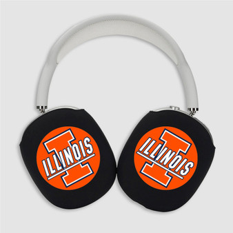 Pastele Illinois Fighting Illini Custom AirPods Max Case Cover Personalized Hard Smart Protective Cover Shock-proof Dust-proof Slim Accessories for Apple AirPods Pro Max Black White Colors