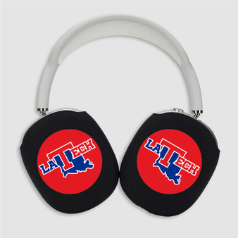 Pastele Louisiana Tech Bulldogs Custom AirPods Max Case Cover Personalized Hard Smart Protective Cover Shock-proof Dust-proof Slim Accessories for Apple AirPods Pro Max Black White Colors