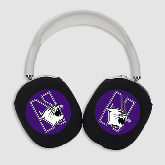 Pastele Northwestern Wildcats Custom AirPods Max Case Cover Personalized Hard Smart Protective Cover Shock-proof Dust-proof Slim Accessories for Apple AirPods Pro Max Black White Colors