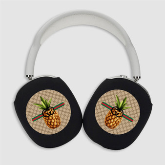 Pastele Pineapple Gucci Custom AirPods Max Case Cover Personalized Hard Smart Protective Cover Shock-proof Dust-proof Slim Accessories for Apple AirPods Pro Max Black White Colors