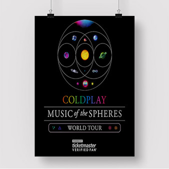 Pastele Coldplay Music of The Spheres Black Custom Silk Poster Awesome Personalized Print Wall Decor 20 x 13 Inch 24 x 36 Inch Wall Hanging Art Home Decoration Posters