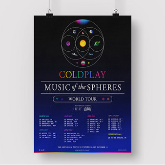 Pastele Coldplay Music of The Spheres Tour 2022 Custom Silk Poster Awesome Personalized Print Wall Decor 20 x 13 Inch 24 x 36 Inch Wall Hanging Art Home Decoration Posters