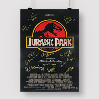 Pastele Jurassic Park Poster Signed By Cast jpeg Custom Silk Poster Awesome Personalized Print Wall Decor 20 x 13 Inch 24 x 36 Inch Wall Hanging Art Home Decoration Posters