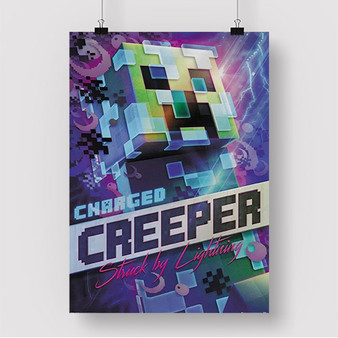 Pastele Minecraft Charged Ceeper Custom Silk Poster Awesome Personalized Print Wall Decor 20 x 13 Inch 24 x 36 Inch Wall Hanging Art Home Decoration Posters